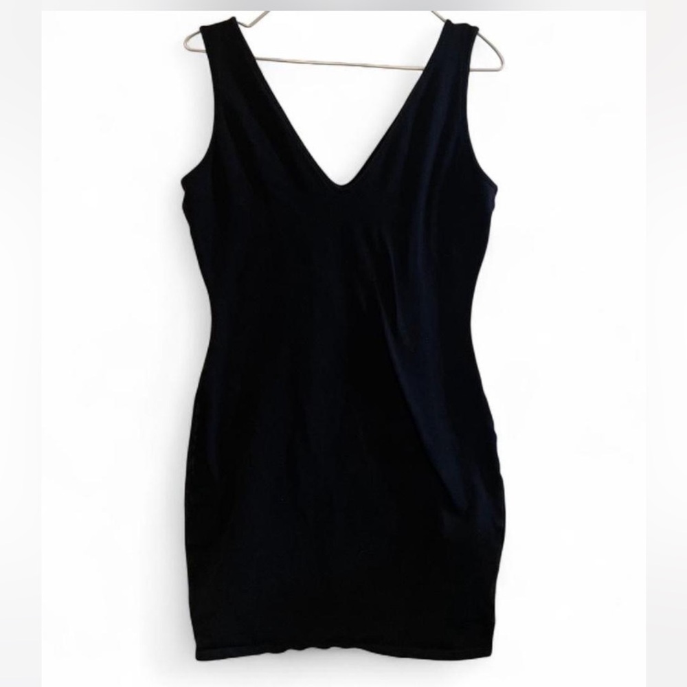 Wild Fable Black Body con V-Neck Dress